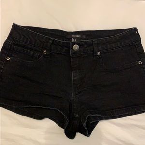 Black jean shorts